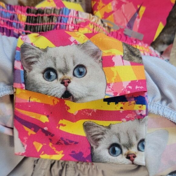 BOA Women's 1" Stretch Elite Split Short Crazy Cats Athletic Shorts L - Picture 7 of 8